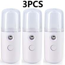 Vaporisateur facial de 30 ml mini nano, vapeur faciale portable avec buse de brumisation nano USB, humidificateur à main pour les soins de la peau et le maquillage - blanc, bleu, rose