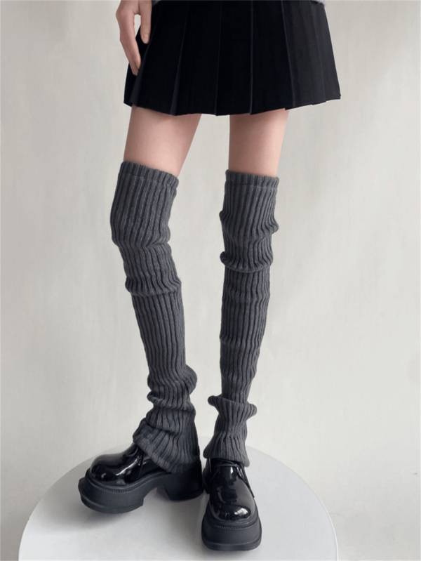 70cm Thick & Long Japanese Style Knitted Leg Warmers For Women, Autumn/Winter, Over-The-Knee Leg Warmers, Yoga Leg Sleeves