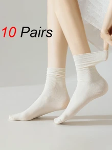 1/10 双纯色图案男女情侣运动袜中筒袜春夏节日礼物（无卡）