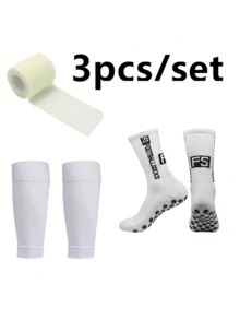3-Piece Football Accessories Set, 1 Pair Sports Shin Guards, 1 Pair Training Socks, 1 Bandage, Anti-Slip Sports Protection, Suitable For Football, Basketball And Other Sports - Multicolor - View 5