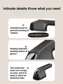 1 pieza Vaporizador de ropa portátil, Mini plancha eléctrica, Plancha portátil para el hogar, Plancha de calentamiento instantáneo, Protección de control de temperatura inteligente, Temperatura constante, Planchado plano/colgante de doble uso, Panel grande y suave, Ajuste multigrado, Planchado sin daños, Adecuado para el hogar, viajes, viajes de negocios y otros escenarios, Elimina arrugas de la ropa de manera eficaz, Planchado instantáneo, Creando un estilo de vida refinado