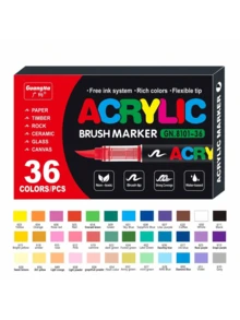 GuangNa Set de 288 colores de marcadores de pintura acrílica - Tinta líquida profesional opaca de secado rápido a base de agua para pintura en lienzo, decoración de rocas, diseño de telas, arte en madera, vidrio y cerámica | Suministros premium para artistas y manualidades con estuche, regalos de vuelta al colegio para niños y niñas - Multicolor - Ver 16