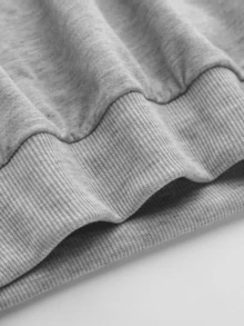 少女休闲卡通印花卫衣，秋冬季 - 灰色 - 查看 7