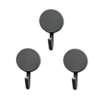 3 Ganchos Adesivos Para Pendurar Objetos de Até 1kg Preto - Preto - Visão 1