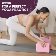 Sildurx 1 件/2 件瑜伽砖，EVA 瑜伽砖，纯色，高密度泡沫砖，轻便易携带，适合瑜伽、普拉提、冥想，适合初学者，粉色、蓝色