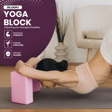 Sildurx 1 件/2 件瑜伽砖，EVA 瑜伽砖，纯色，高密度泡沫砖，轻便易携带，适合瑜伽、普拉提、冥想，适合初学者，粉色、蓝色