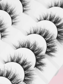 7 对自然狐狸睫毛，适合日常佩戴 - 黑色 - 查看 2