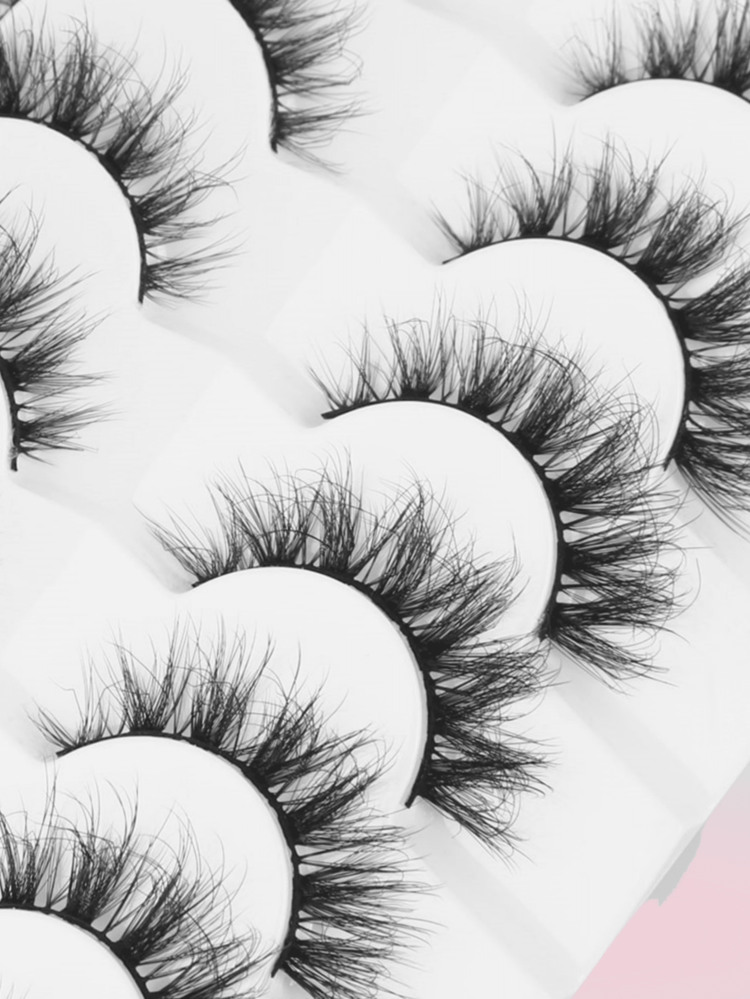 7 对自然狐狸睫毛，适合日常佩戴 - 黑色 - 查看 2