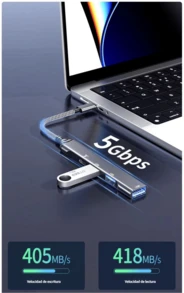 6 Lector de tarjetas de memoria tipo C a SDTF, expansor HUB, teléfono móvil, computadora, conectado a la carga de auriculares USB - Plateado - Ver 8