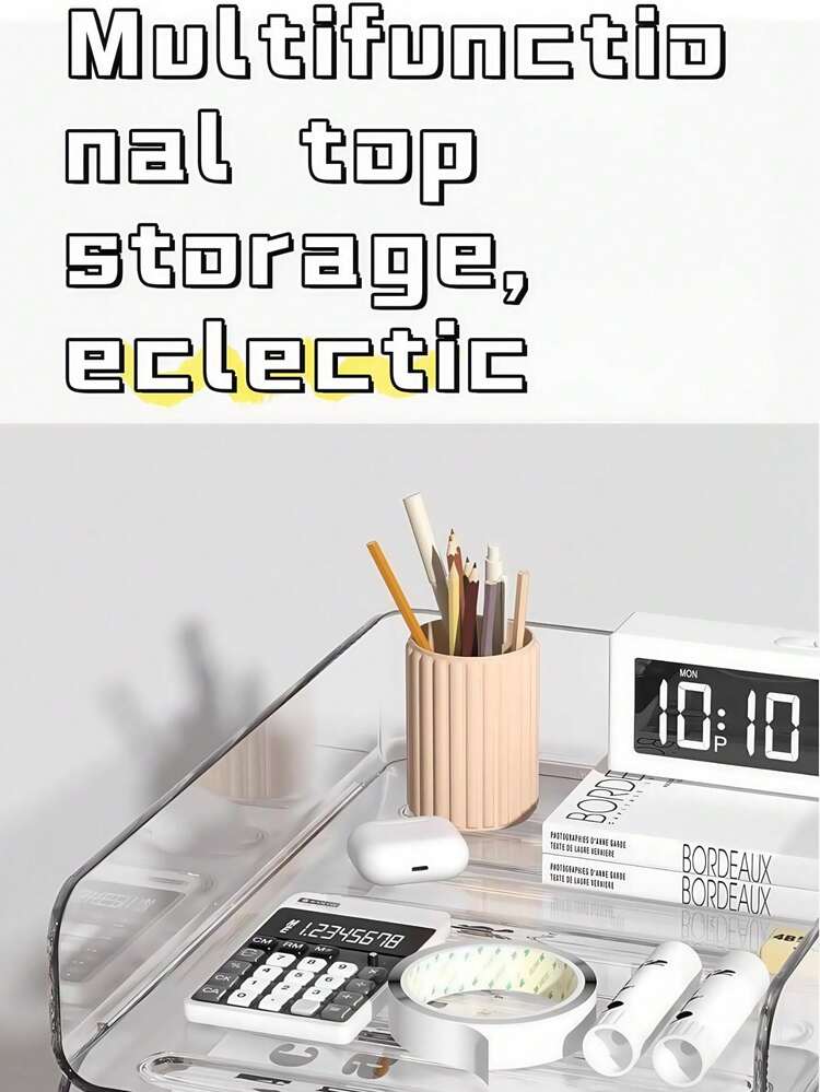 Stackable Letter Tray, A4 Size Paper Organizer, Transparent Desk File Organizer For School Office Home, Desktop Storage Rack Document Organizer For Books Newspapers And Magazines - White - View 6