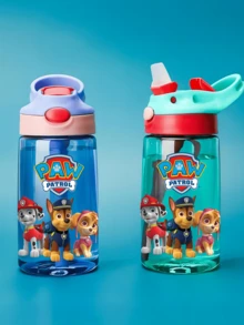 1Pc Paw Patrol 500ml/16oz Party Water Cup Water Bottle Large Capacity With Straw Portable Handle Non-Leaking Water Cup Suitable For Birthday Party Thanksgiving Party Halloween Party Christmas Party (The Lid May Be Random)