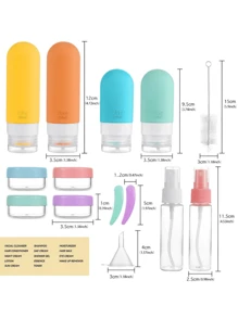 Travel Bottle Set Of 16 - Leakproof Silicone Squeeze Container For Toiletries, Conditioner, Shampoo, Lotion And Shower Gel Accessories