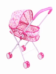 迷你可折叠玩具推车，经久耐用，适合客厅使用，促进亲子互动，角色扮演游戏，是送给女孩的绝佳礼物。