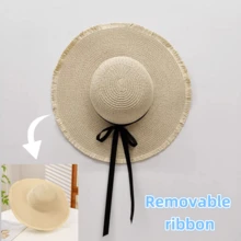 Customized Embroidered Straw Beach Hat, Fashionable Influencer/Celebrity Style Embroidered Straw Hat, Bridal Hat, Honeymoon Hat, Bridal Party Hat, Straw Hat, Sun Hat, Summer Hat Gift. Customized Embroidery Of Your Preferred Logo, Letter Or Name, Suitable For Spring, Autumn And Summer. Suitable For Fitness, Outdoor, Camping, Beach, Hiking, Travel, Art And Photography. - Multicolor - View 9