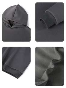 一件休闲豹纹星形印花保暖内衬卫衣，适合女孩和青少年女孩，是学生秋冬季必备单品，专为追逐梦想的女孩设计，长袖加厚款。 - 深灰色 - 查看 6