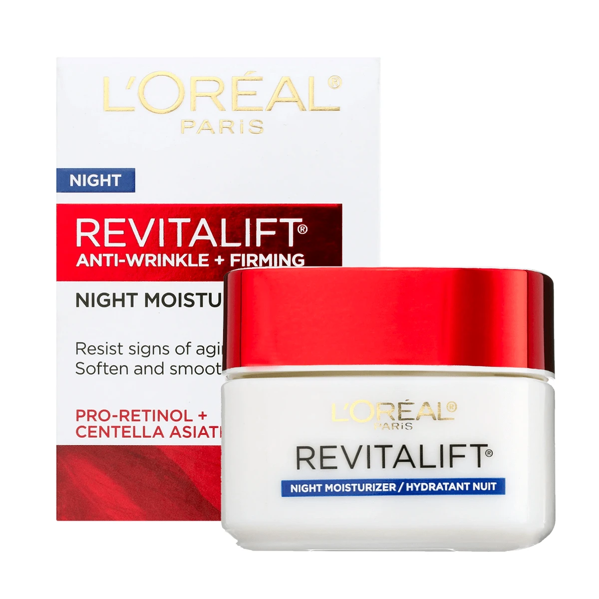 L'Oreal 巴黎欧莱雅 Revitalift 抗皱紧致晚霜，1.7 盎司 1.7 盎司/50 毫升 - 彩色 - 查看 1