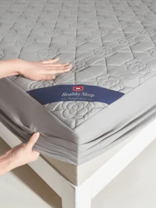 1 件舒适防水床垫保护套，无噪音纯色床垫套，柔软透气的声波技术床笠，90x200cm/200x220cm，适用于公寓、卧室、酒店、客房和学生宿舍（无枕套） - 白色 - 查看 4