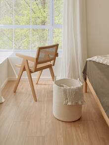 1pc Foldable Woven Laundry Basket With Handle, Hand-Woven, Large Capacity, Round Multi-Functional Storage Basket, Khaki And White Three Sizes Available, Suitable For Clothes, Blankets, Toys, Holiday Storage, Home Decoration, Suitable For Laundry Room, Bathroom, Bedroom, Living Room, Corridor Laundry Basket, Laundry Basket, Bathroom Storage Basket, Basket, Storage Basket, Foldable Laundry Basket