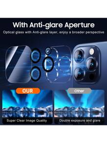 Yezodawee 4 Piece Set 2pcs HD Clear Tempered Glass Screen Protector With Install Kit With 2Pcs HD Clear Camera Lens Protector 9H Hardness Shatterproof Tempered Glass Film Auto-Alignment Kit Compatible With IPhone 17 Pro Max/17 Pro/17 Air/17/16 Pro Max/16 Pro/16 Plus/16E/16/15 Pro Max/14 Pro Max/13 Mini/12/11 Series, Full Coverage Anti-Fingerprints, Anti-Fall, Anti-Scratch