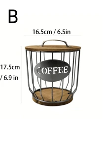 1PC Stainless Steel Coffee Pod Holder, Large Capacity Storage Organizer Basket For Countertop, Coffee Bar & Office, Multi-Size Capsule Container