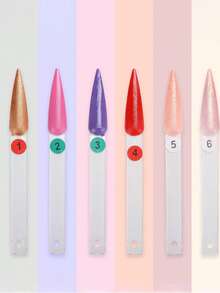 200pcs Nail Polish Color Card Sticks With Rings, Transparent Pointed Nail Polish Display Sticks, Pointed False Nail Sample Sticks, Nail Art Color Display Board, Nail Art Home DIY Salon Supplies - Multicolor - View 4