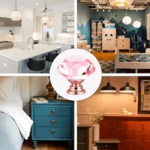 10pcs Transparent Pink, Champagne Gold Crystal Glass Knobs, Suitable For Kitchen Cabinets, Vanity, Drawers, Bathroom Vanity, Wardrobe Doors And Hardware Accessories - Pink - View 9