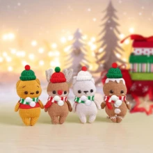 5套（10件）迷你针织帽迷你圣诞围巾套装，迷你圣诞老人帽，可用于手工制作、迷你圣诞装饰、圣诞树挂饰，适用于DIY工艺品、雪人玩偶