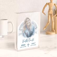 个性化纪念照片（带翅膀），个性化纪念照片（带翅膀）亚克力牌匾，父亲节纪念礼物，定制纪念亚克力牌匾，桌面摆件。这款优雅的牌匾可定制照片和真挚的寄语或姓名，打造独一无二的个性化纪念品，带来慰藉和缅怀。日历，旅行记事本 - 親人緬懷卡磚 - 查看 6