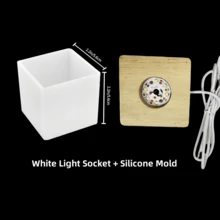 1 Stück/2 Stücke LED Holzlampen Basis Silikon Form Set, quadratische Harz Silikon Form, LED Harz Silikon Form, Harz Silikon Form mit Holz Beleuchtungsbasis, Harz Kunsthandwerk Heimdekoration - Verschiedenfarbig - Übersicht 15