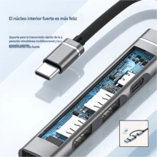 Lector de tarjetas de memoria tipo C a SDTF, expansor HUB, teléfono móvil, computadora, conectado a la carga de auriculares USB - Plateado - Ver 4
