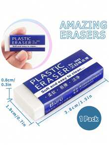 6/12/24 Packs Pencil Erasers, Rectangular White Erasers For School Office, Art Erasers For Drawing, Christmas Gifts Back To School