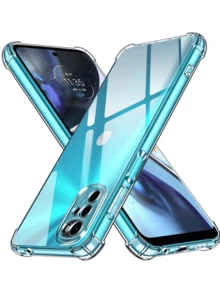 适用于 Moto G10/G20/G30/G41/G51 5G/G52/G82/G60/G62/G71 5G、G14/G24/G24 Power/G34/G53 5G/G73/G84 5G、Edge 50 Fusion、Edge 50 Pro 5G 的纯色 TPU 透明防震手机壳，采用柔软 TPU 边框加固边角，保护摄像头镜头，防水防摔防刮，是春季生日的理想礼物。 - 無色 - 查看 3