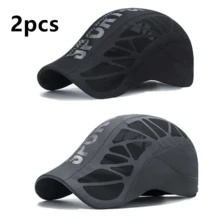 夏季新款SPORT字母前帽男士透气网眼遮阳速干棒球帽，户外防晒帽