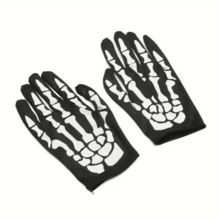 Bộ 2 găng tay và mặt nạ bộ xương Halloween, phụ kiện trang phục phong cách đen, thích hợp để trang trí tiệc Halloween - Nhiều màu - Xem 9