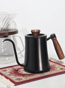 1 pieza Tetera de acero inoxidable 304 con pico de cisne para café de goteo, con tapa y mango de madera, herramienta, café, boca delgada y pico largo, herramienta para hacer café de goteo, 350ml/600ml/550ml, apta para uso doméstico, cocina, oficina, hotel y escuela, regalo de vuelta al colegio - Multicolor - Ver 9