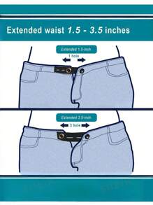 5Pcs Expand Button For Pants, Waist Extender For Jeans, Trouser Hook With Long Buckle, Elastic Adjustment Waist Button, Belt Extension Buckle, Quilting Supplies