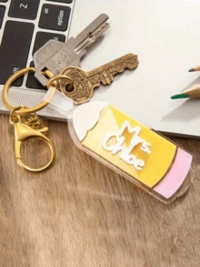 1个真皮钥匙扣，个性化纯素皮革钥匙链，钥匙圈，吊牌，生日礼物，情人节礼物，送给他的礼物，送给她的礼物，学生礼物，周年纪念礼物，定制钥匙扣及配件，舒适易用，精致浪漫，适用于办公室、学校、教室、教师礼物、大学、同事、宿舍 - 款式1 - 查看 9