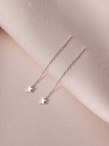 925 Sterling Silver Star Earrings For Women, Minimalist Elegant Earrings, Unique Design, Hypoallergenic, Suitable For Ear Cartilage And Earlobe, New Jewelry