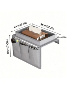 1 Stück klassischer Mehrzweck-Sofa-Armlehnen-Organizer, Mehrlage Seitentasche mit Fächern für Fernbedienung, Handy, Bücher und Getränkehalter, vielseitiger Sofa-Armlehnen-Caddy für Zuhause und Auto, Aufbewahrungskörbe für Heimorganisation, Körbe, Behälter & Container für Heimorganisation