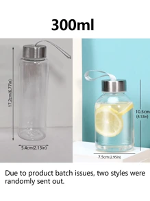 1 个 300ML/400ML/600ML 便携式塑料水瓶，简约透明饮水瓶，适合工作和旅行，适合户外、露营 - 無色 - 查看 14