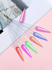 200pcs Nail Polish Color Card Sticks With Rings, Transparent Pointed Nail Polish Display Sticks, Pointed False Nail Sample Sticks, Nail Art Color Display Board, Nail Art Home DIY Salon Supplies - Multicolor - View 3