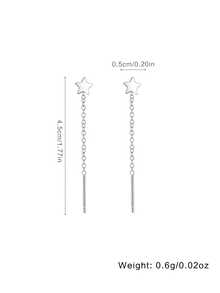 925 Sterling Silver Star Earrings For Women, Minimalist Elegant Earrings, Unique Design, Hypoallergenic, Suitable For Ear Cartilage And Earlobe, New Jewelry