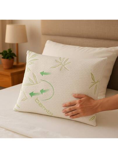 Made In Turkey Bamboo Series Filled Kussen 50x70 Cm Zachte Support, Hypoallergenic Sleep