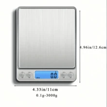 1pc High Precision Digital Scale, Stainless Steel Small Kitchen Scale, Baking Electronic Scale, Jewelry Scale