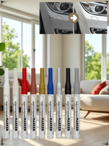 5pcs/1pc Paint Touch-Up Pens Car Paint Touch Up Pen, Car Paint Pen, Scratch Repair Agent, Paint Surface Scratch Repair Marker And Chip Restorer, Gold, Silver, White And Black Color, High Temperature Resistant, Waterproof, Sun-Resistant, For Car - one-size - View 2