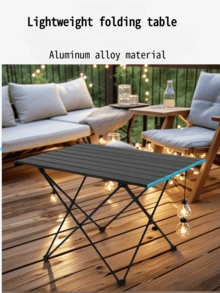 1pc Ultralight Aluminum Alloy Folding Table, Portable Camping Leisure Mini Table For Outdoor Driving, Fishing, Beach, Tent, Tea Table, Sports Outdoor Camping Picnic And Campsite Kitchen