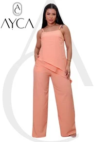 Symmetrical Simple Casual Elegant Asymmetrical Pocket Formal And Evening Set Winter Summer Autumn - 橘色鮭魚 - 查看 4