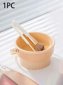 三合一硅胶化妆刷清洁碗，化妆刷清洁垫，化妆刷清洁工具收纳盒，化妆刷清洗碗，用于存放和风干化妆刷、海绵、粉扑