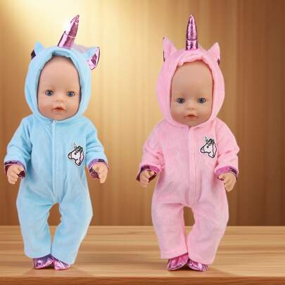 2 Sets 18" New Unicorn Plush Doll Outfit - Unicorn + Shoes, Resin Figurine Collectible Decor, Miniature Hanging Ornament, Holiday Gift, Collectible