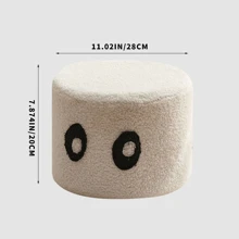 1 件木制立方体形玄关凳，创意羊毛垫脚凳，适合客厅、儿童